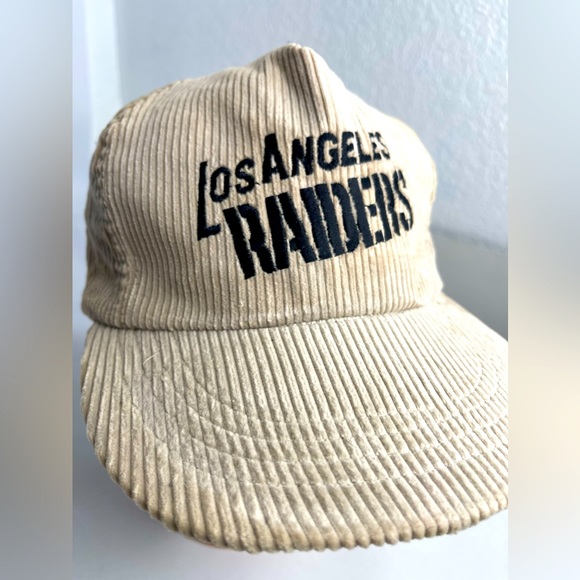 Other - Vintage Los Angeles Raiders Sports Script SnapBack Hat Corduroy 80s NFL